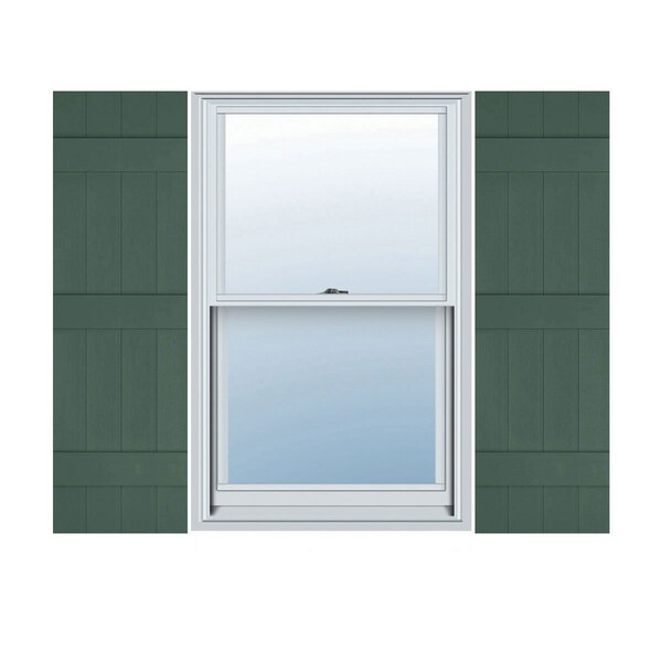 Ekena Millwork Lifetime Vinyl, 4 Board Joined (3 Batten), Board-n-Batten Shutters, w/Shutter Loks, LJ4C14X07600FG, PR LJ4C14X07600FG - main